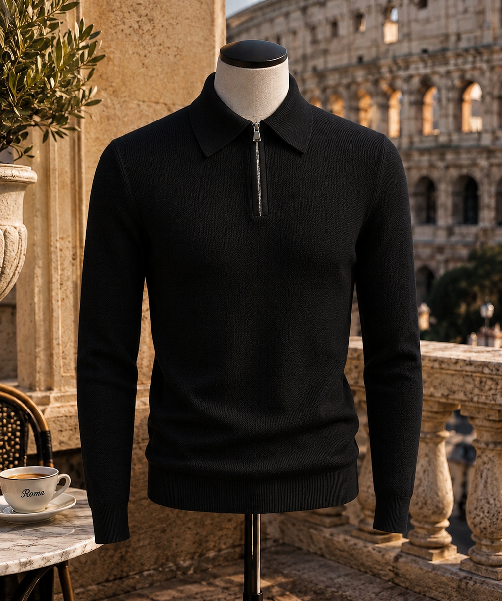 Polo Demi-Zip ROVIANO Noir