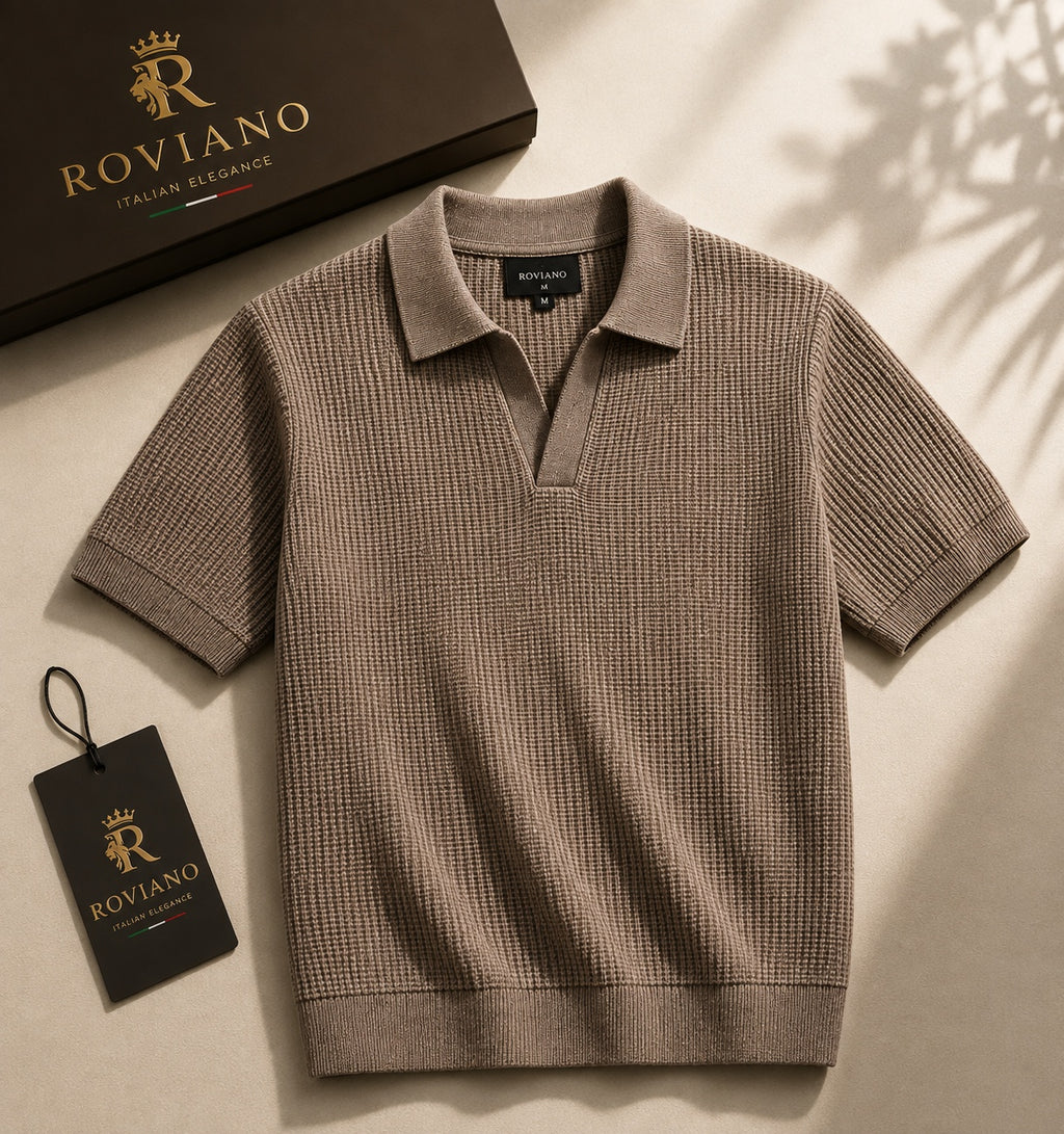 Polo ROVIANO Tricot Taupe vue produit