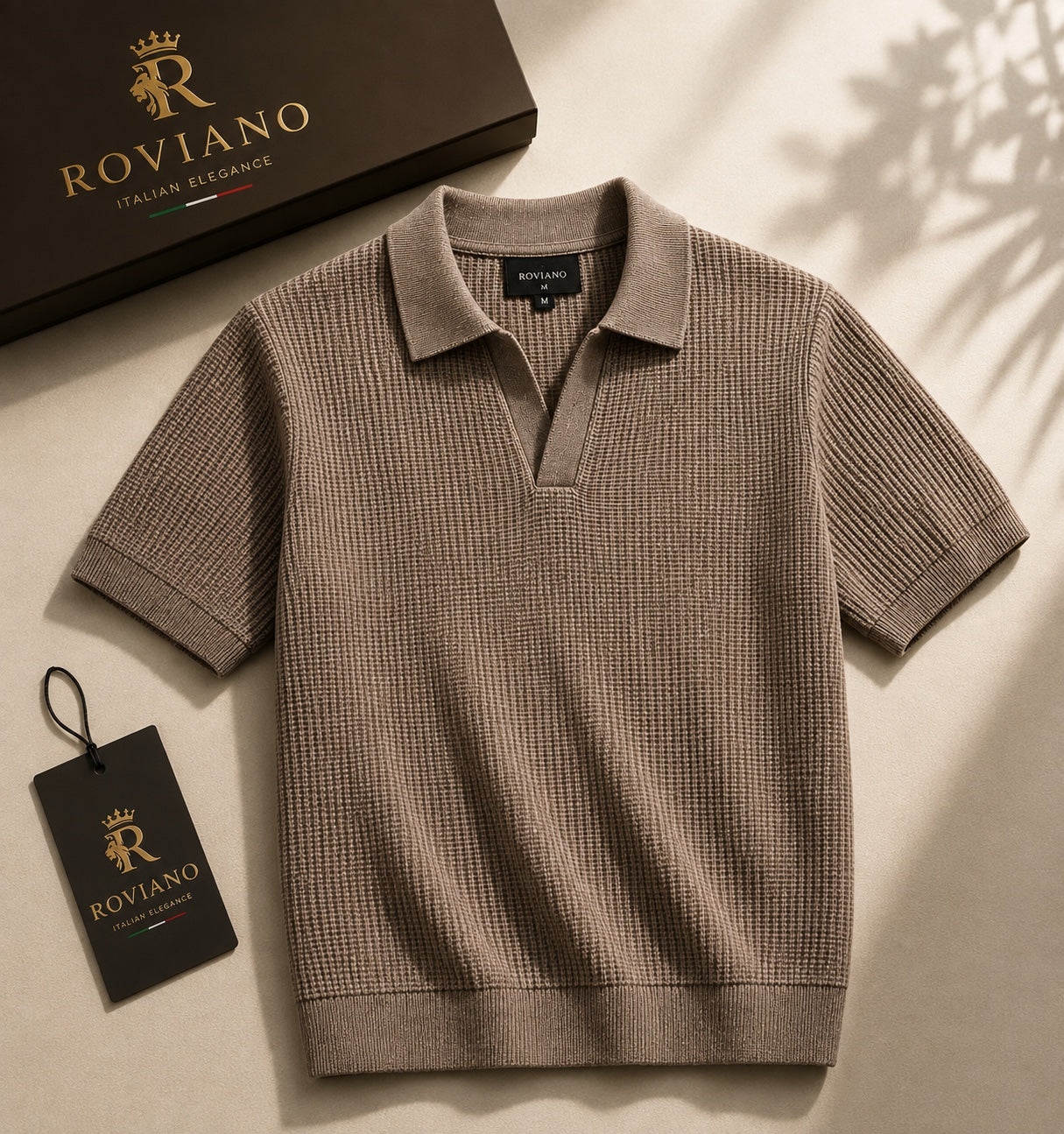 Polo ROVIANO Tricot Taupe vue produit